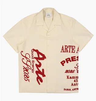 Рубашка мужская Arte Antwerp Print Beige SS25-024S