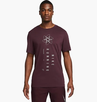Футболка чоловіча Nike Dri Fit Run Division Running Tee Bordo DM5387-652