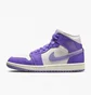 Кроссовки женские Air Jordan 1 Mid WomenS Shoes White/Violet BQ6472-504