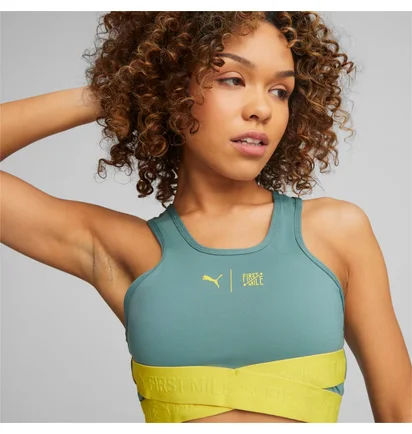 Топ женский Puma First Mile High Impact Bra Green 523210-84