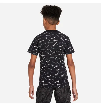 Футболка дитяча Nike Nsw Tee Swoosh Aop Black FN9605-010