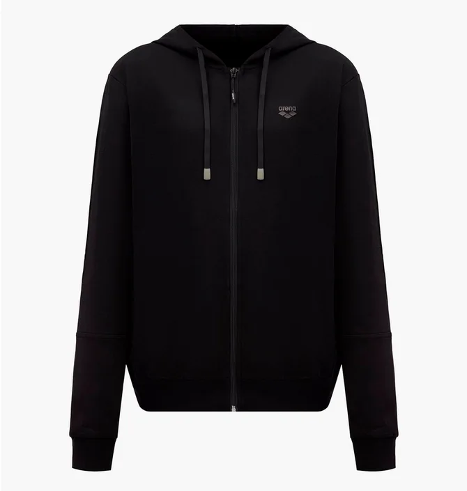Толстовка чоловіча Arena Brushed Hooded F/Z Jacket Black 007686-500