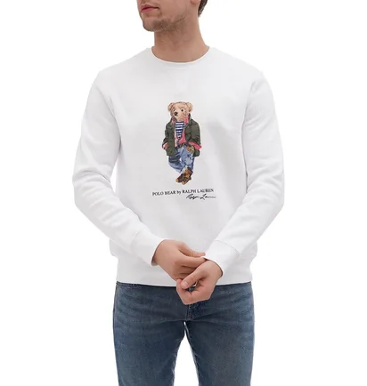 Свитшот мужской Ralph Lauren Polo Bear By Ralph Lauren White 710953718004
