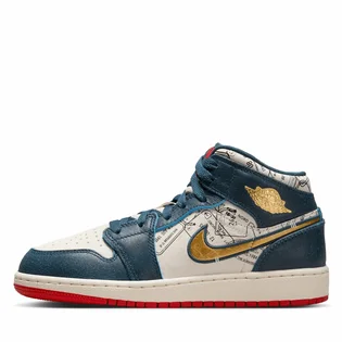 Кроссовки детские Air Jordan 1 Mid Se Blue/White FN1353-400