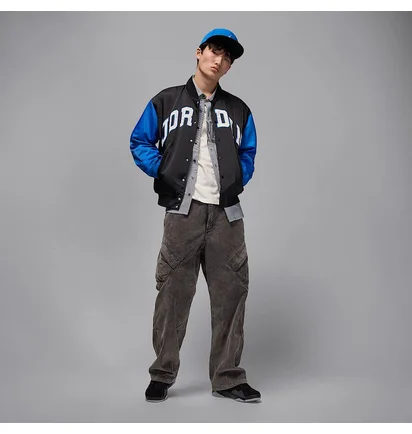 Куртка мужская Air Jordan Brooklyn Collegiate Varsity Jacket Black/Blue HV0099-010