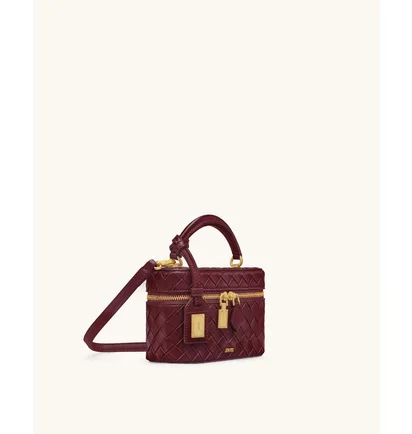 Сумка жіноча JW PEI Cleo Woven Texture Box Shape Top Handle Bag Bordo BB2025BG131450JWP