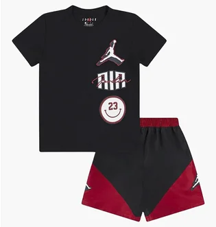 Спортивный костюм детский Air Jordan Stacked Short Preschool Lifestyle Matching Set Black 85D768-023