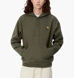 Худи мужское Carhartt Wip Hooded American Script Sweatshirt Green I028279-1NQXX