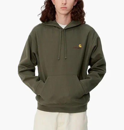 Худи мужское Carhartt Wip Hooded American Script Sweatshirt Green I028279-1NQXX