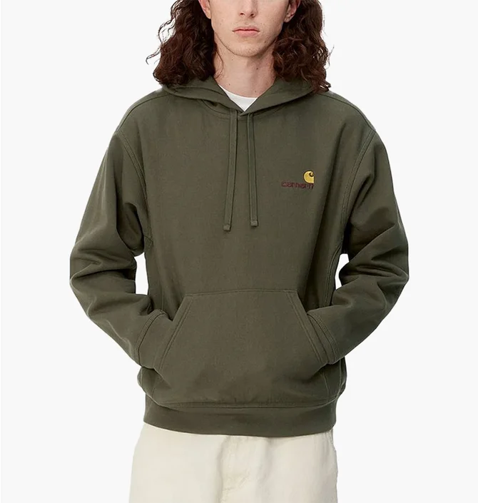 Худи мужское Carhartt Wip Hooded American Script Sweatshirt Green I028279-1NQXX