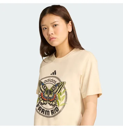 Футболка женская Adidas X Farm Graphic Beige JL8614