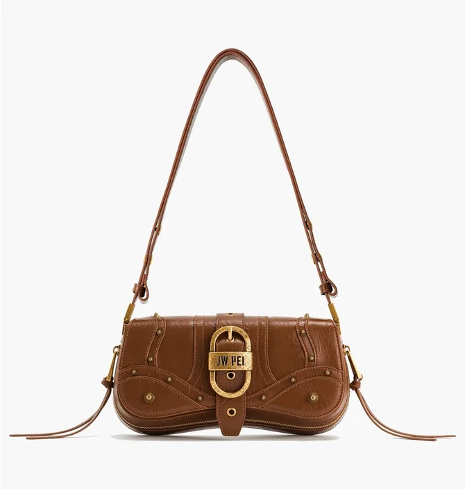 Сумка жіноча JW PEI Joy Crushed Shoulder Bag Brown BB2023BG70341JWP