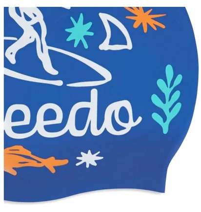 Шапочка для плавання дитяча Speedo Slogan Prt Cap Ju/Jf/Jm Blue 8-0838616700