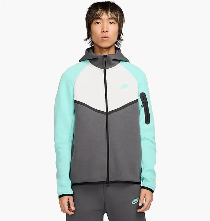 Толстовка мужская Nike Tech Fleece Fz Wr Turquoise/White HV6512-068