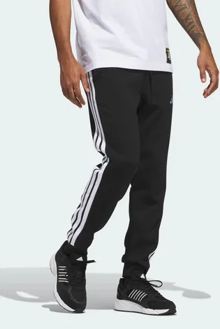 Штаны мужские Essentials Essentials 3-Stripes Fleece Black JD1861