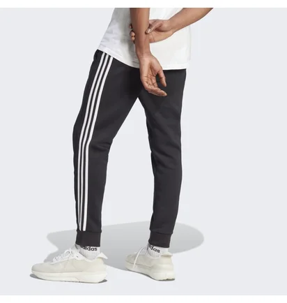 Штаны мужские Adidas Essentials Fleece 3-Stripes Tapered Cuff Black IB4030