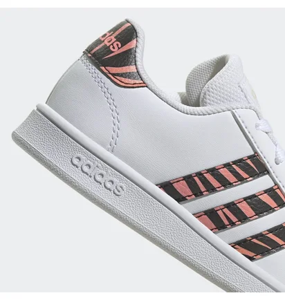 Кроссовки детские Adidas Grand Court Tiger-Print Shoes White Gz1067