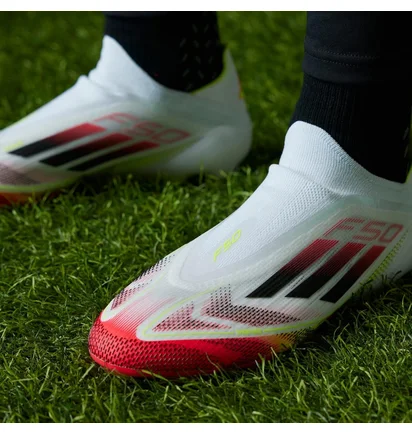 Бутсы мужские Adidas F50 Elite Laceless Fg White/Red IE1214