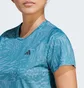 Футболка женская Adidas Run Icons 3 Bar Logo Allover Print Running Light Blue IL1744