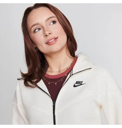 Толстовка жіноча Nike Sportswear Tech Fleece Windrunner Full-Zip Hoodie Beige FB8338-110