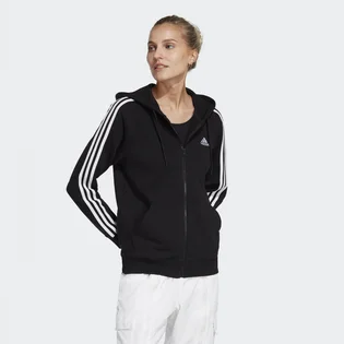Кофта женская Adidas Essentials 3-Stripes French Terry Regular Full-Zip Hoodie Black Ic8769