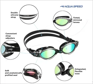 Очки для плавания унисекс Aqua Speed Triton 2.0 Mirror Black 283-02