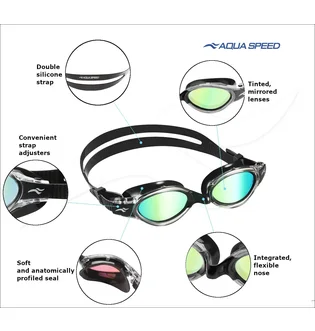 Окуляри для плавання унісекс Aqua Speed Triton 2.0 Mirror Black 283-02