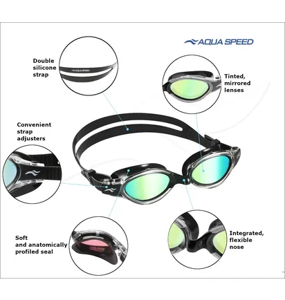 Окуляри для плавання унісекс Aqua Speed Triton 2.0 Mirror Black 283-02
