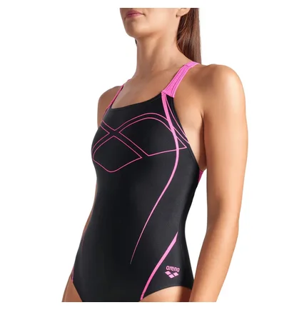 Купальник женский Arena Graphic Swimsuit Swim Pro Back Black 009024-590