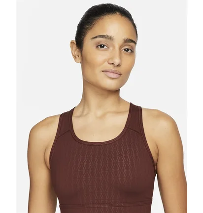 Топ женский Nike Womens Medium-Support 1-Piece Pad Longline Printed Sports Bra Bordo Dm0553-273