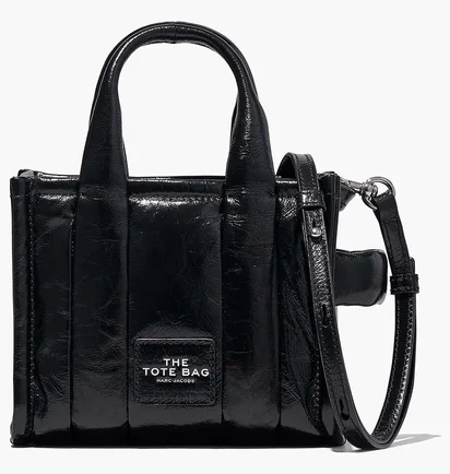 Сумка женская Marc Jacobs The Shiny Crinkle Leather Crossbody Tote Black H064L03FA22-BLACK-54773