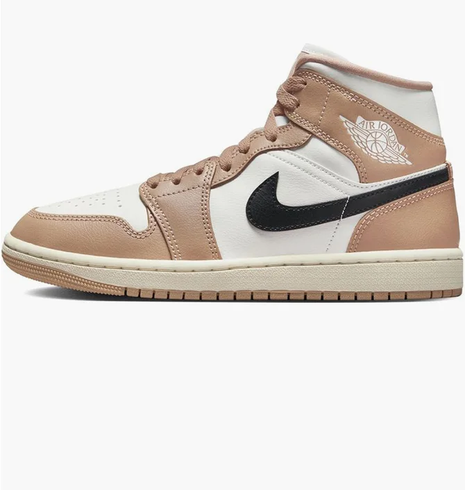 Кроссовки женские Air Jordan 1 Mid Brązowe White/Beige BQ6472-103