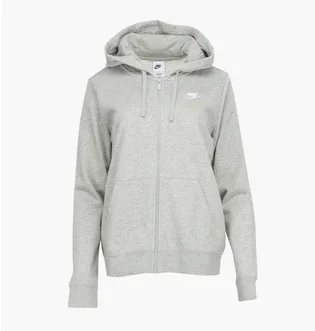Толстовка жіноча Nike Club Fleece Fz Hoody Grey DQ5471-063