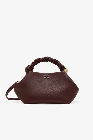 Сумка жіноча GANNI Brown Grained Small Bou Bag Bordo A727497900