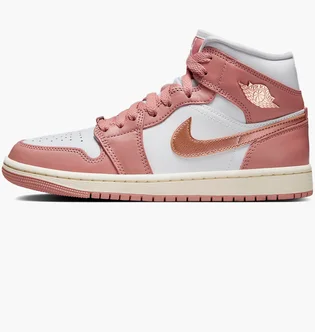 Кроссовки женские Air Jordan 1 Mid Se Shoes White/Pink FB9892-670