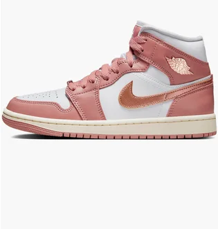Кроссовки женские Air Jordan 1 Mid Se Shoes White/Pink FB9892-670