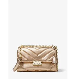 Сумка жіноча Michael Kors Cece Medium Quilted Metallic Leather Convertible Shoulder Bag Gold 30H9L0EL6K-PALE-GOLD-6222