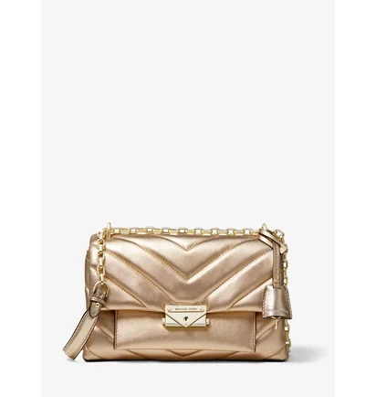 Сумка женская Michael Kors Cece Medium Quilted Metallic Leather Convertible Shoulder Bag Gold 30H9L0EL6K-PALE-GOLD-6222