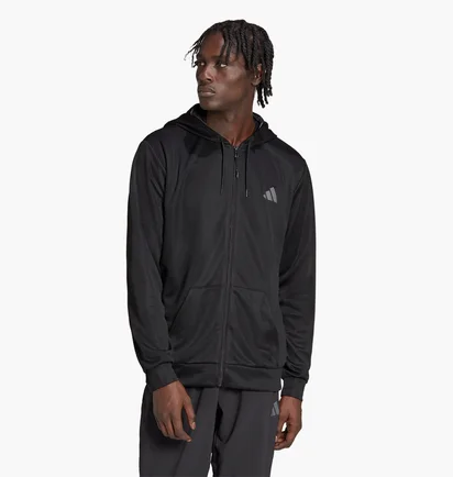 Кофта мужская Adidas Train Essentials Seasonal Training Full-Zip Jacket Black Ib8137