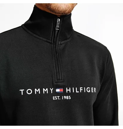 Кофта чоловіча Tommy Hilfiger Logo Quarter-Zip Black 78JB338-001