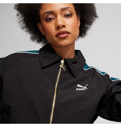 Олімпійка жіноча Puma Play Loud T7 Track Jacket Black/Green 626806-01