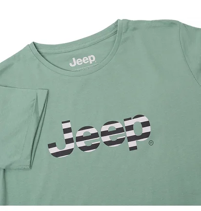 Футболка мужская Jeep T-Shirt Oversize Striped Print Turn Turquoise O102611-E854