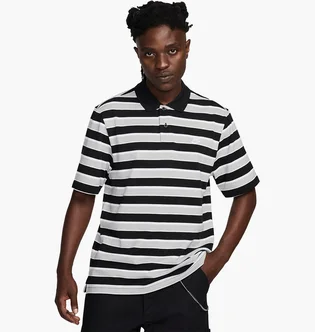 Поло мужское Nike Club Striped Polo Shirt Black/White FN3896-010