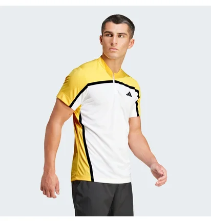 Футболка чоловіча Adidas Tennis Heat.Rdy Pro Freelift Henley Polo Shirt White/Yellow IS8969