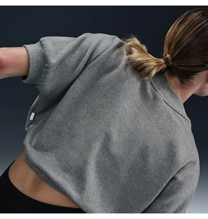 Топ жіночий Nike Sportswear Collection WomenS Crew-Neck Short-Sleeve Cropped French Terry Top Grey HJ0224-091
