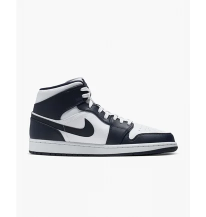 Кроссовки мужские Air Jordan 1 Mid White/Blue 554724-174