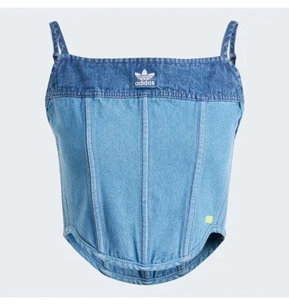 Топ женский Adidas Denim Corset Blue IW5671