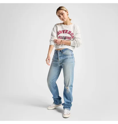 Свитшот женский Converse Retro Chuck Heritage Crew Light Rgh White 10026777-022