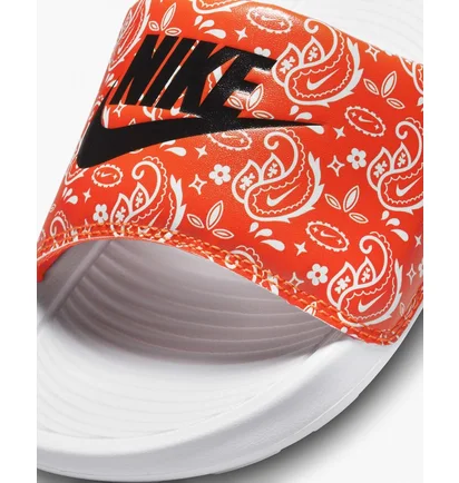 Тапочки жіночі Nike Victori One Slide Print White/Orange Cn9676-800