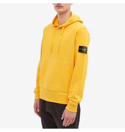 Худи мужское Stone Island Brushed Cotton Popover Hoody Yellow 771564120-V0030